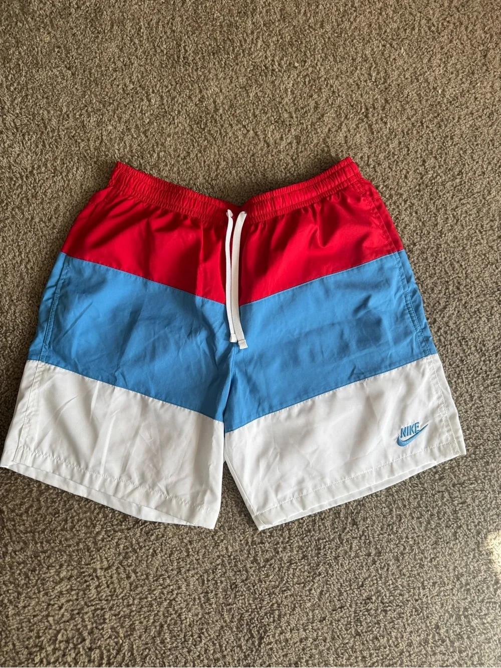 Nike Red White and Blue Swim Trunks